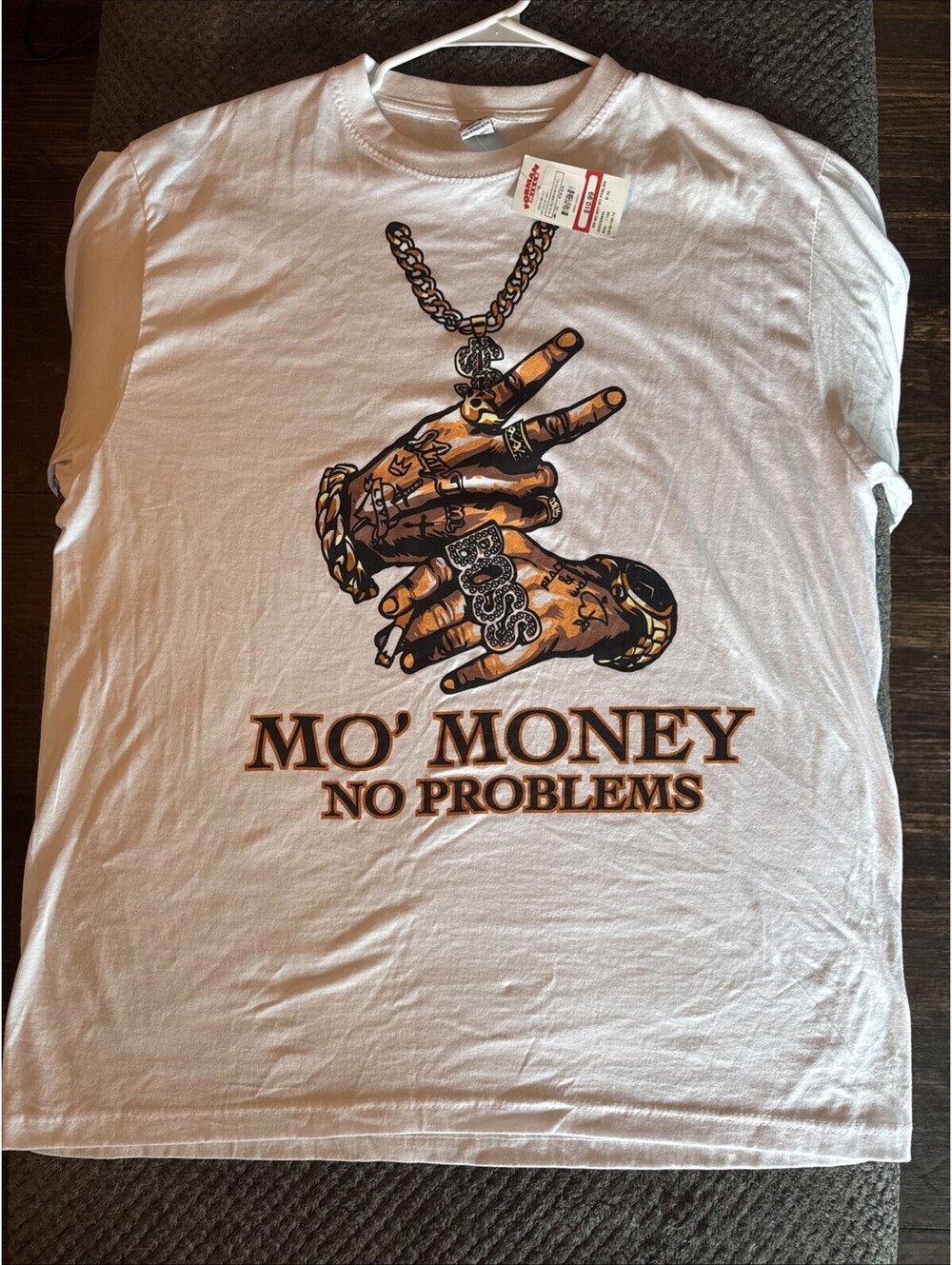 Vtg Iced Out Rap Tupac Biggy White Tee T-shirt Mens Size 2XL Y2K Baggy NWT